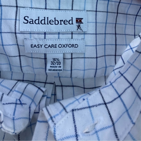 Saddlebred Blue and White Casual Button Down Shirt - Picture 6 of 8
